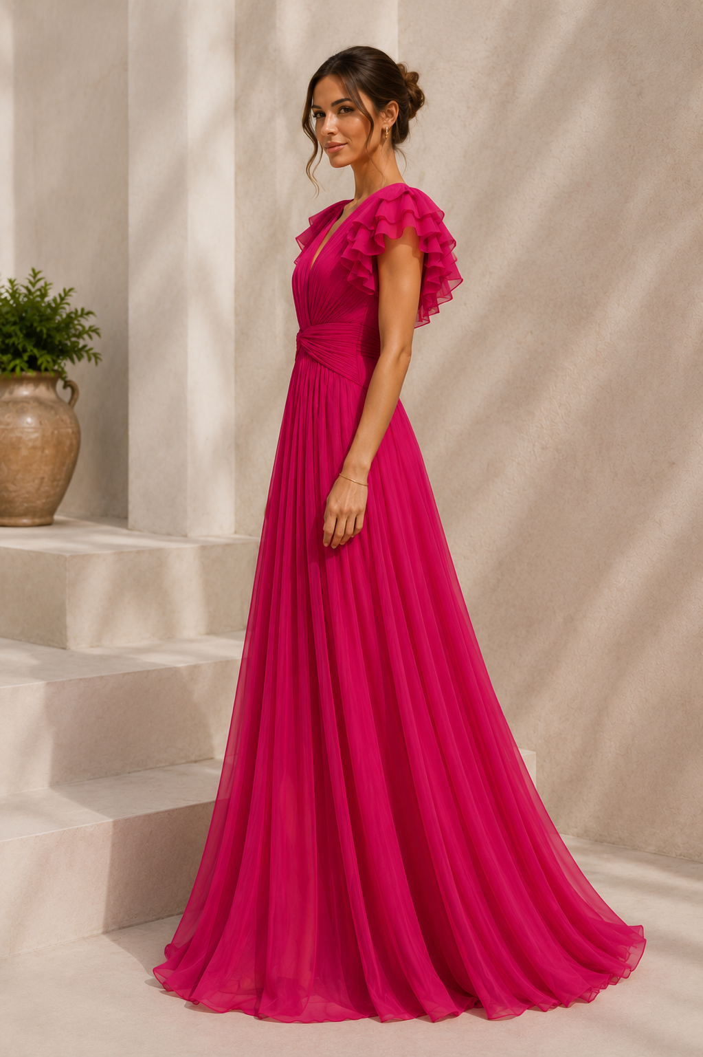 Vestido Rosy Plisado