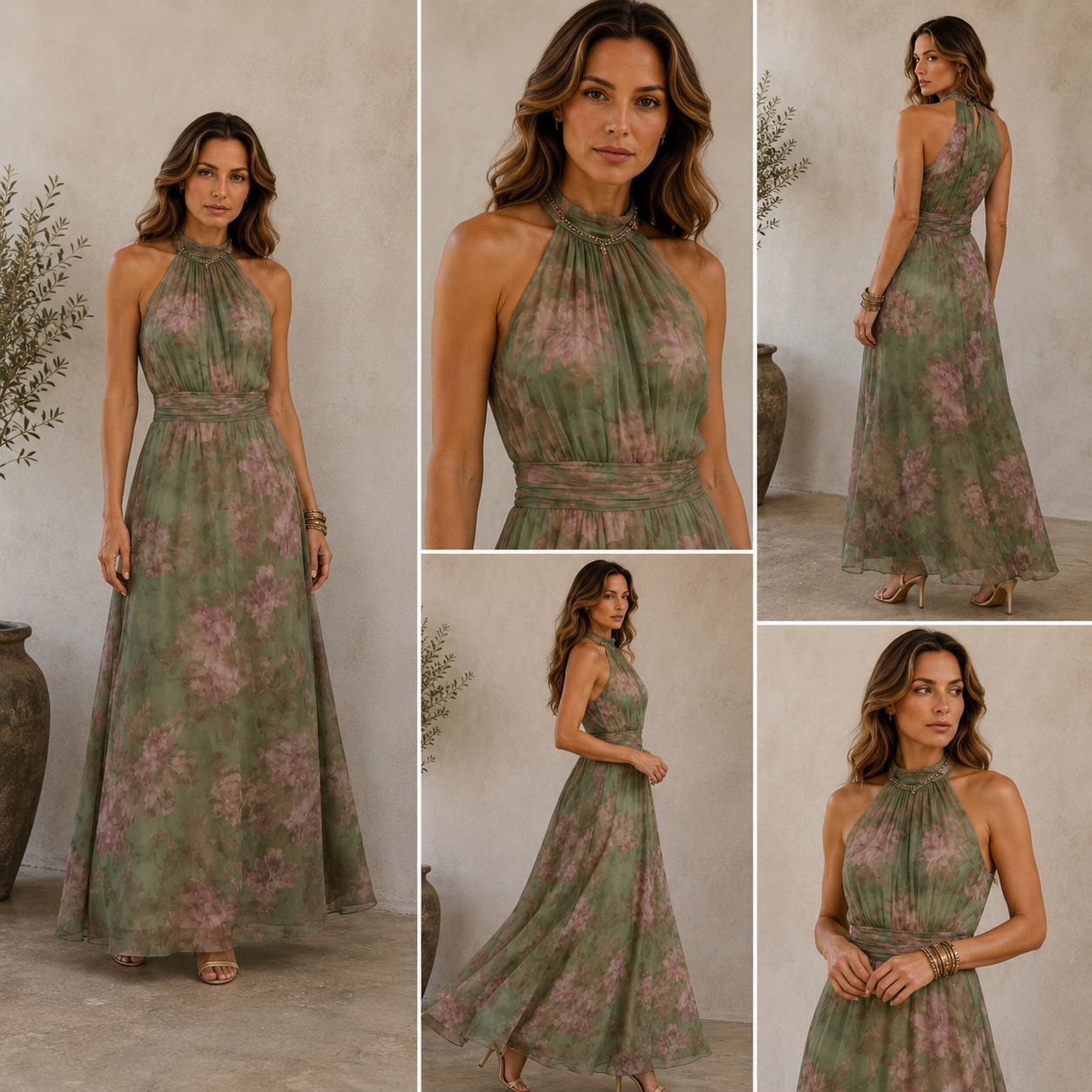 Vestido Theia Halter Fluido
